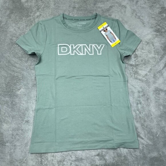 DKNY Sport Womens Green Logo T-Shirt Size Small d0038 - Picture 1 of 7